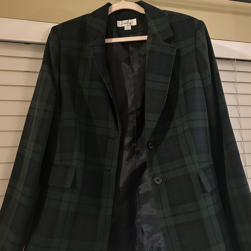 Evan Picone Green Plaid Blazer - Picture 3 of 4